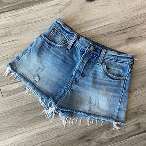 Levi White Oak Cone Denim Cut-Off Shorts Size 26